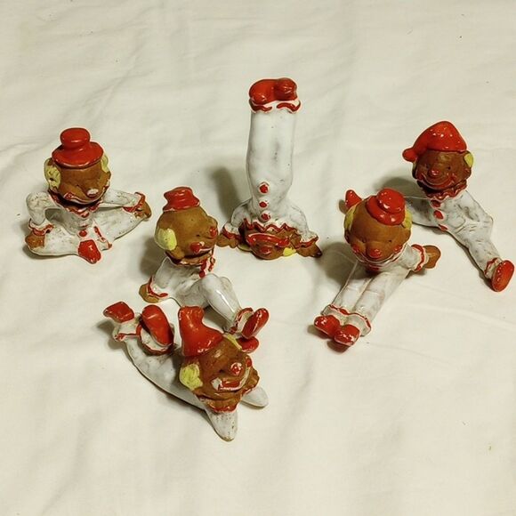 Vintage Set of Six Napcoware Clay Clown Figurines - Picture 1 of 16